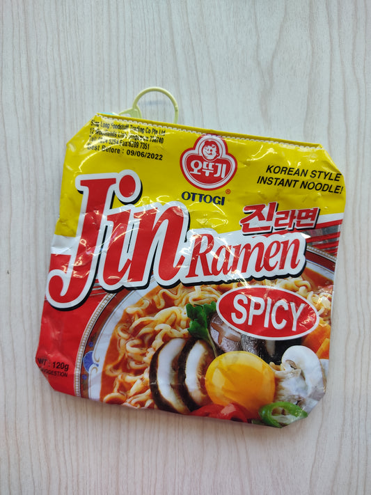 Upcycled Food Wrapper - Zip Pouch Yellow Jin Ramen
