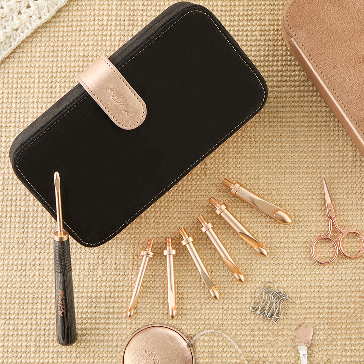 KnitPro Oasis Rose Gold Interchangeable Crochet Hooks Starter Set