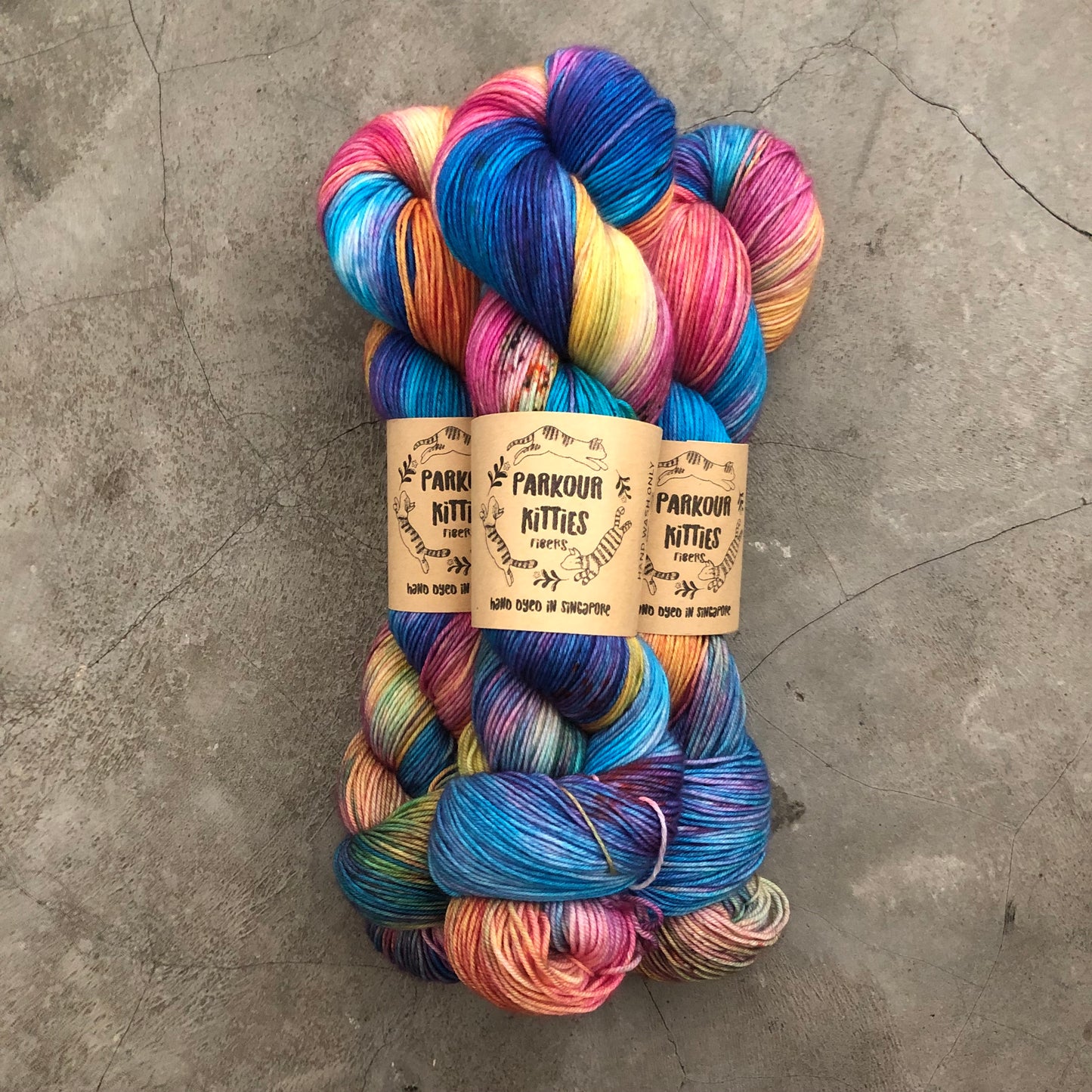 Parkour Kitties Fibers - 80% Superwash Fine Merino & 20% Nylon