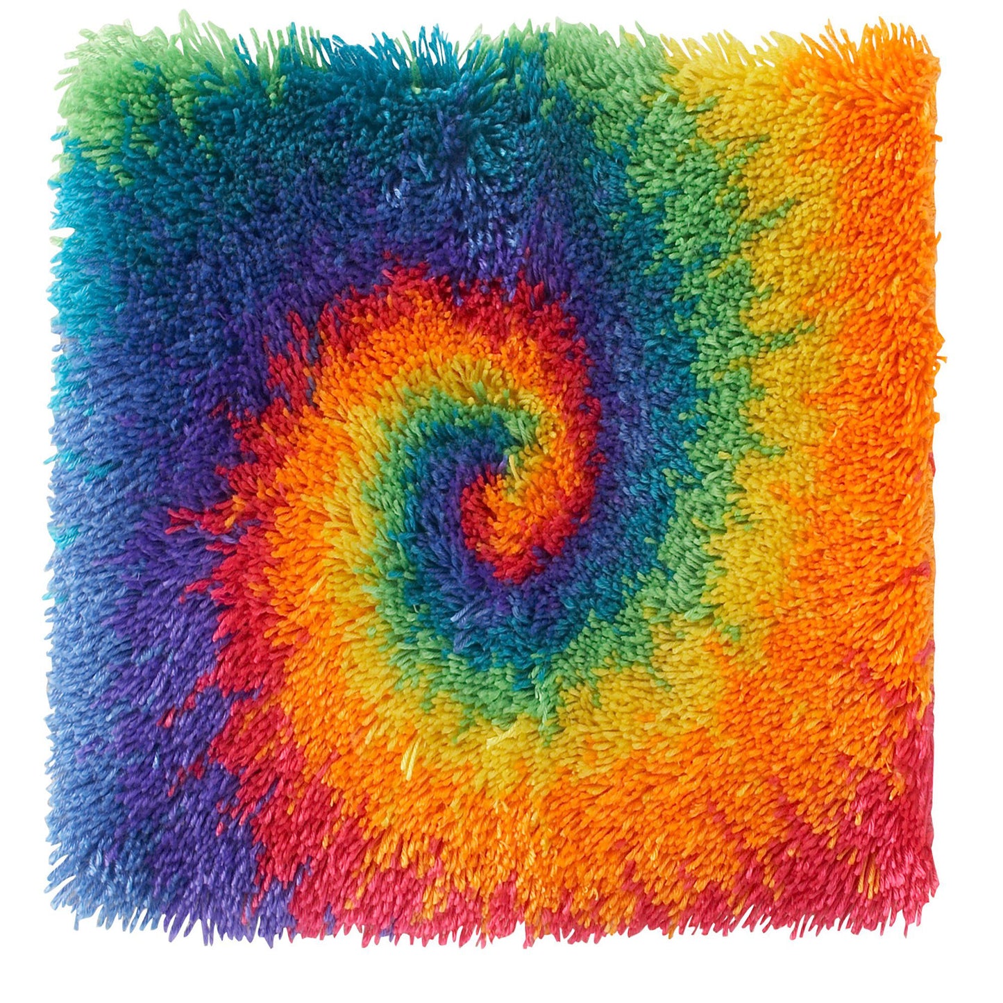 Wonderart Shaggy Latch Hook Kit 12"X12" (Tie Dye)