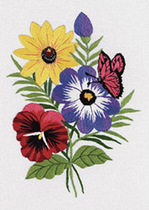 Janlynn Needlecraft Floral Crewel Embroidery Kit