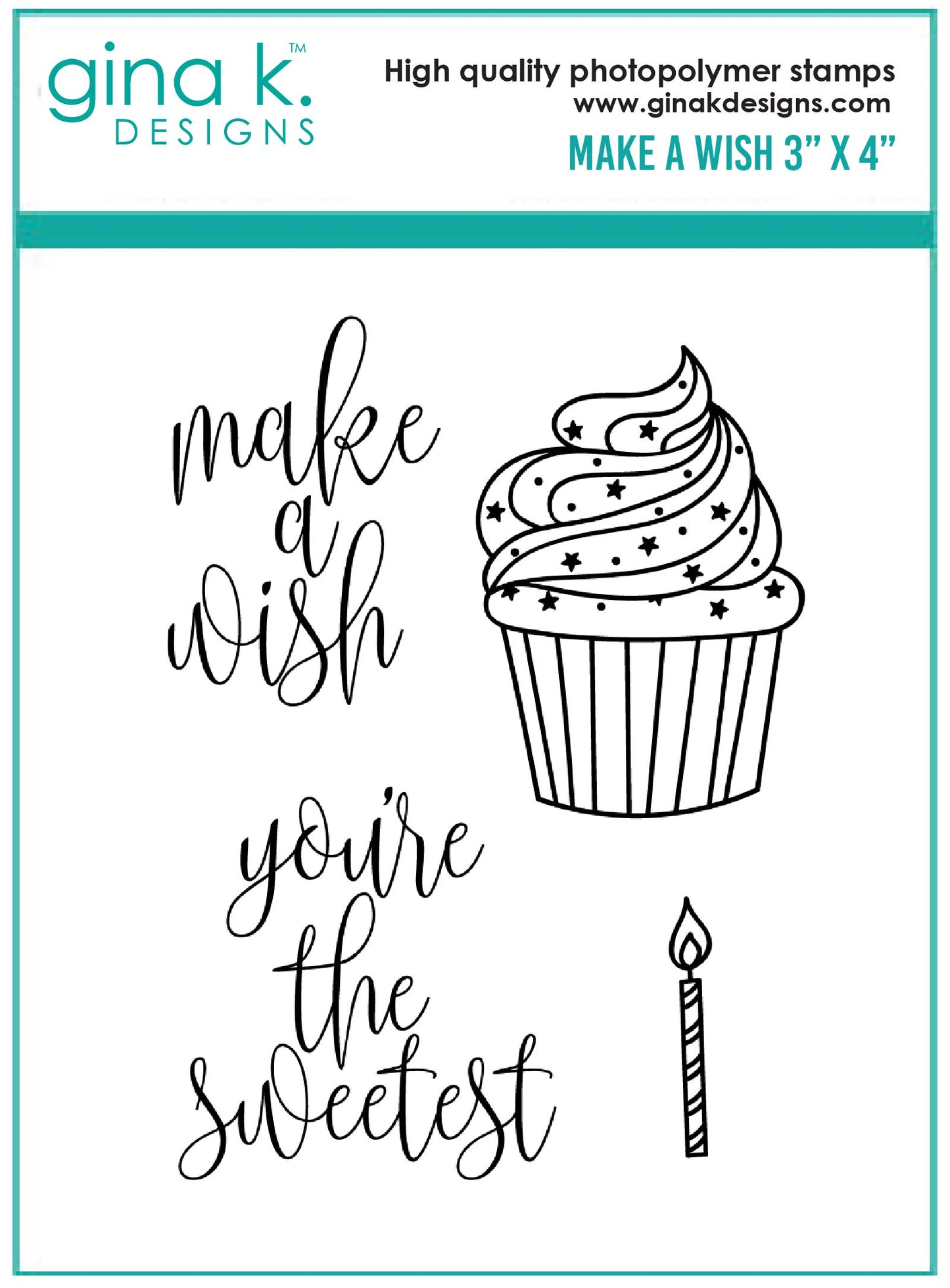 Gina K Designs Clear Mini Stamp Set - Make-a-Wish