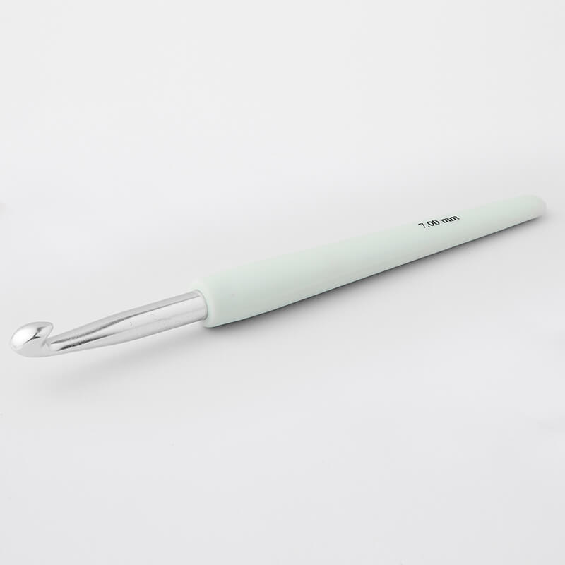 KnitPro Single Ended Waves Silver Crochet Hook