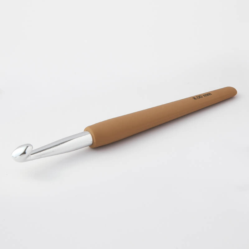 KnitPro Single Ended Waves Silver Crochet Hook