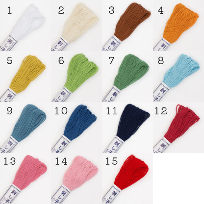 Olympus Sashiko Thread - Solid Colours (20m skein)