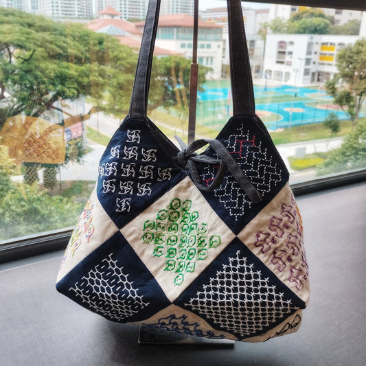Study Groups - Sashiko Stitch Along (Charm Square Jewel Shaped Bag)