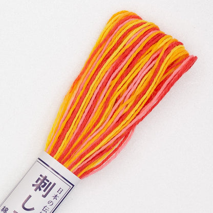 Olympus Sashiko Thread - Variegated Colours (20m skein)