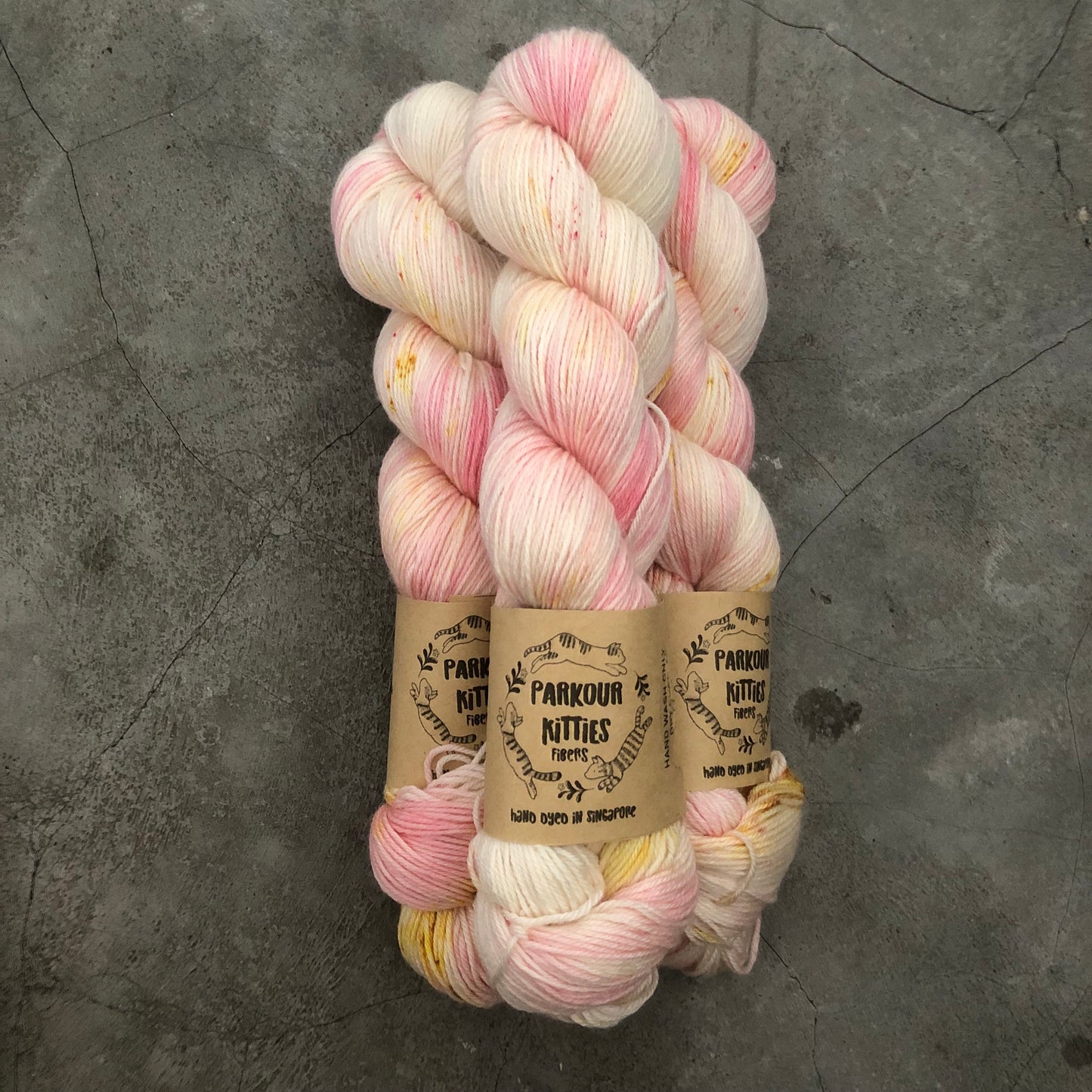 Parkour Kitties Fibers - 60% Superwash Merino, 20% Mulberry Silk & 20% Ramie
