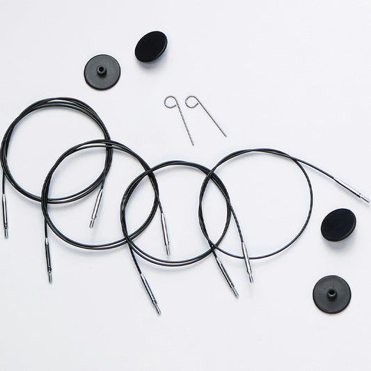 KnitPro Black Nylon Coated Stainless Steel Swivel Cable