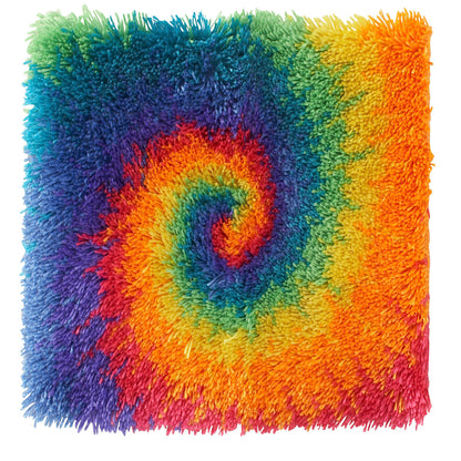 Wonderart Shaggy Latch Hook Kit 12"X12" (Tie Dye)