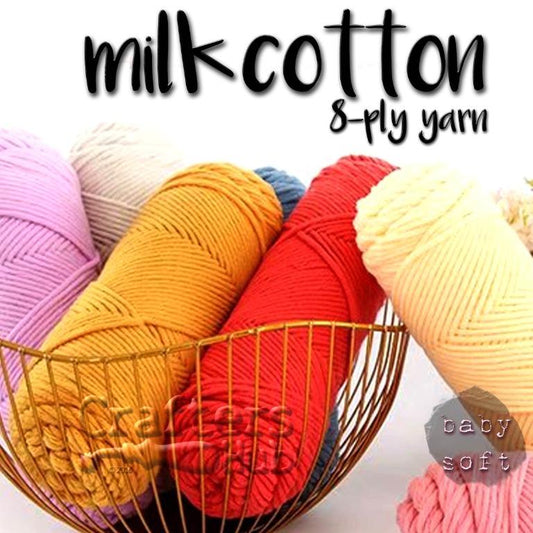 Crafters Hub 8-ply Milk Cotton (Solids)