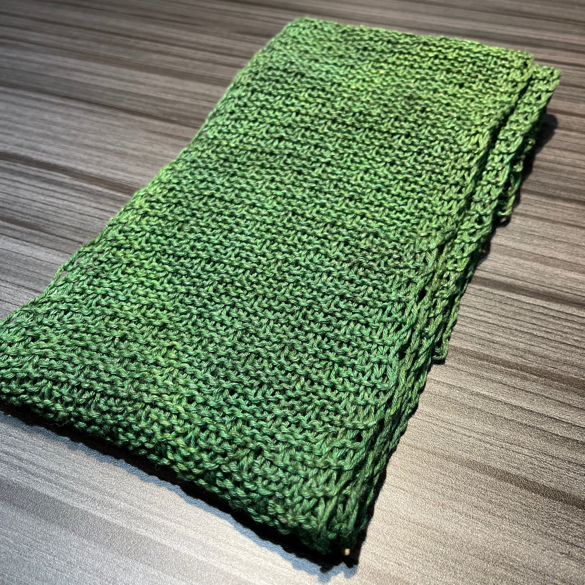 One Skein Scarf Folded Showing Tonal Colours of Hand-Dyed