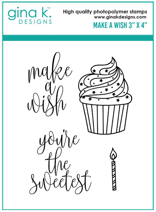 Gina K Designs Clear Mini Stamp Set - Make-a-Wish