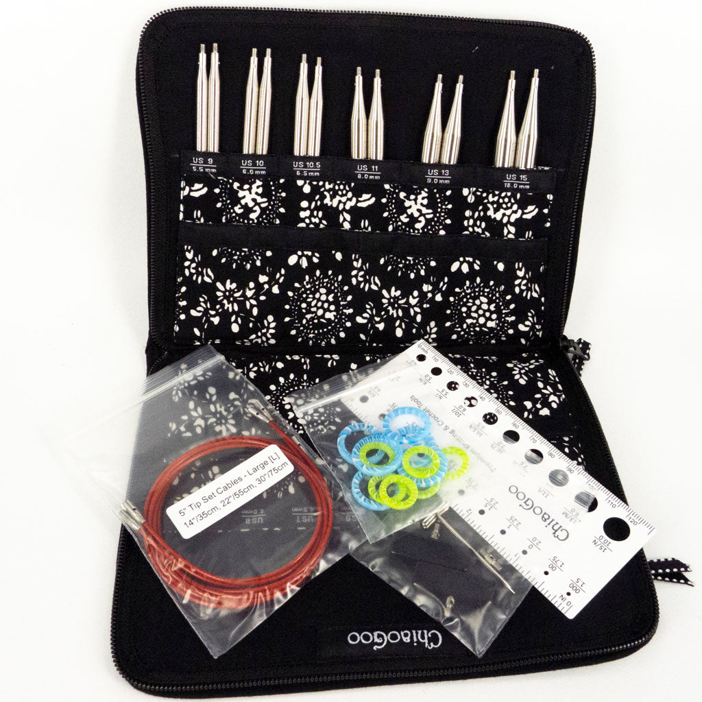 ChiaoGoo Spin Interchangeable Knitting Needle Set, Small by 
