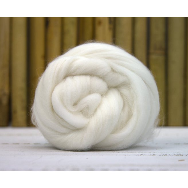 World of Wool White Angora Top 100g