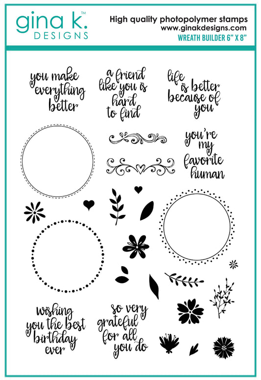Gina K Designs Wreath Builder Stamp and Template Bundle