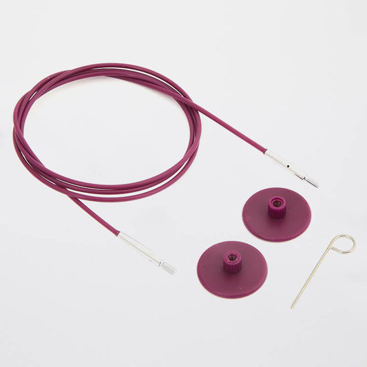 KnitPro Purple Nylon Coated Stainless Steel Swivel Cable