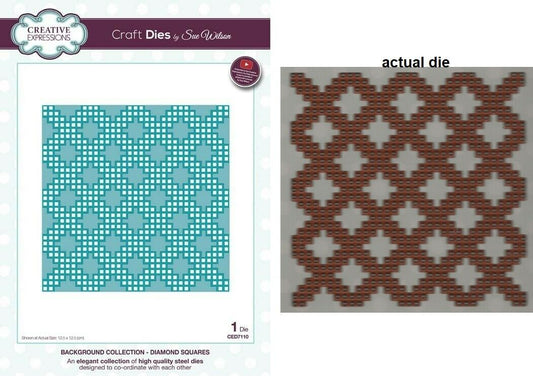 Creative Expressions Craft Dies - Background Collection Diamond Squares